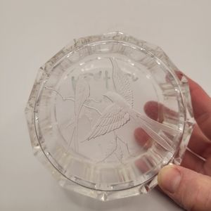Vintage Birds Clear Acrylic Lucite Trinket Box